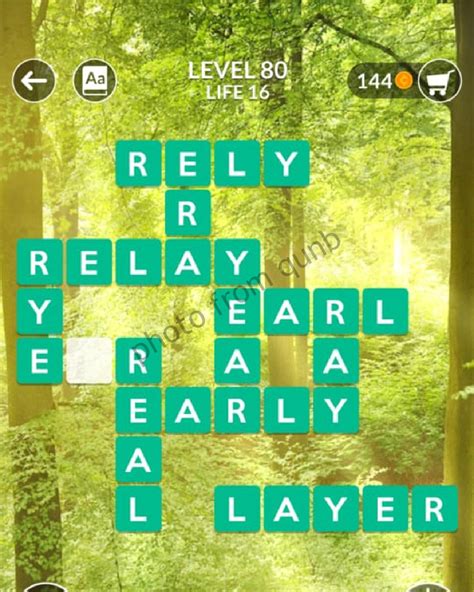 Wordscapes Level 80, Life 16 .